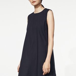ORGANIC COTTON POPLIN ZIP NECK DRESS Eileen Fisher